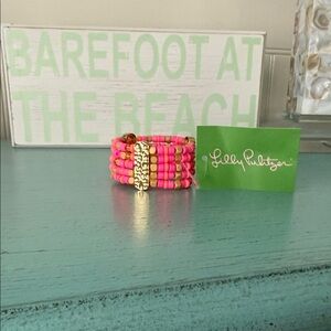 Lilly Pulitzer Vibrant Pink and Gold Bracelet